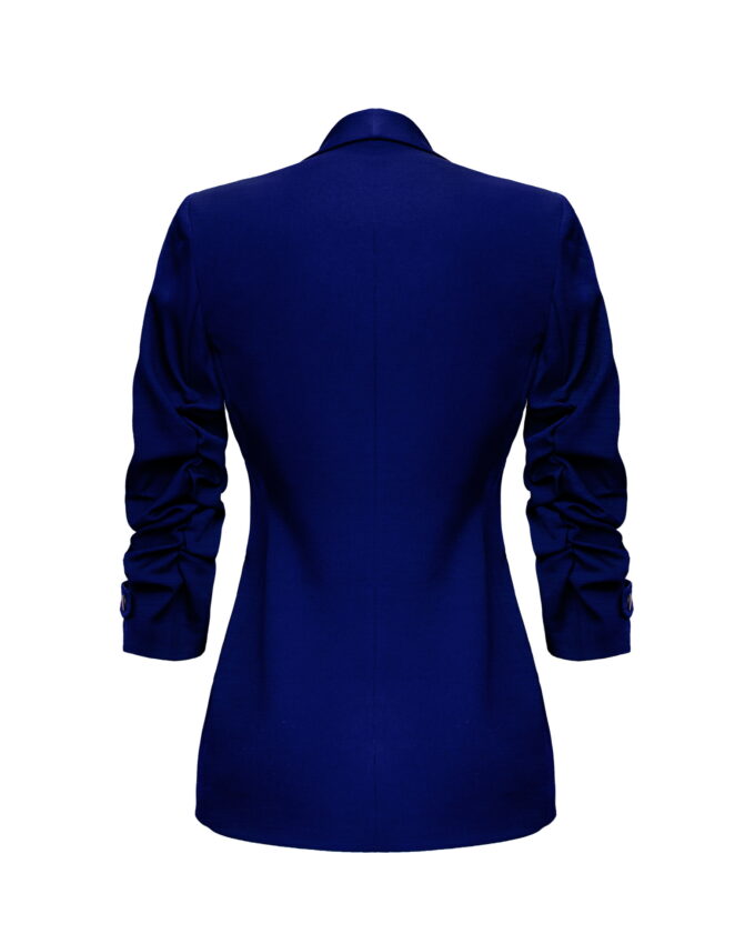 Ruffled Sleeve Blazers (Navy Blue)